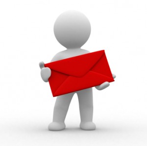 human with envelope
