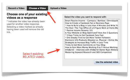 select video response
